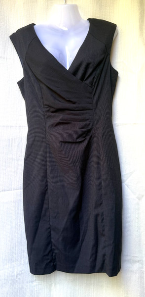 Suits You by Jacqui E Navy Grey Work Dress 10 Business Corporate Lined