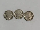 2.	3x Indian Head Buffalo Nickels – No Date – Five Cents – Vintage Coin Lot