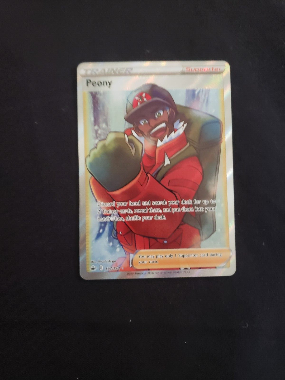 Pokémon TCG Peony Sword & Shield - Chilling Reign 197/198 Holo Full Art Ultra...