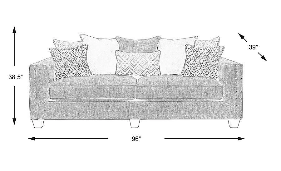 Juego de sofá y sofá de dos plazas Cindy Crawford acolchado en excelente estado (habitaciones para llevar) Foto 3 de 4