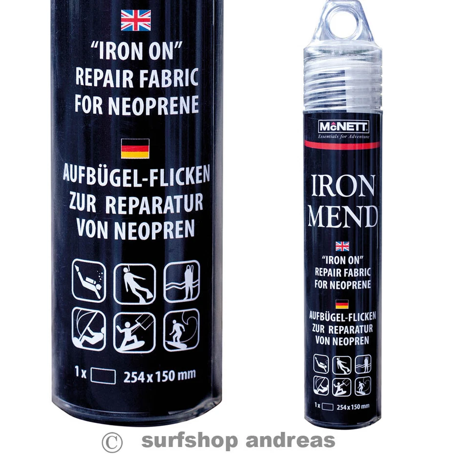 MC NETT Iron Mend Reparaturgewebe McNett für Neoprenanzüge aufbügeln Länge 25cm x 5cm