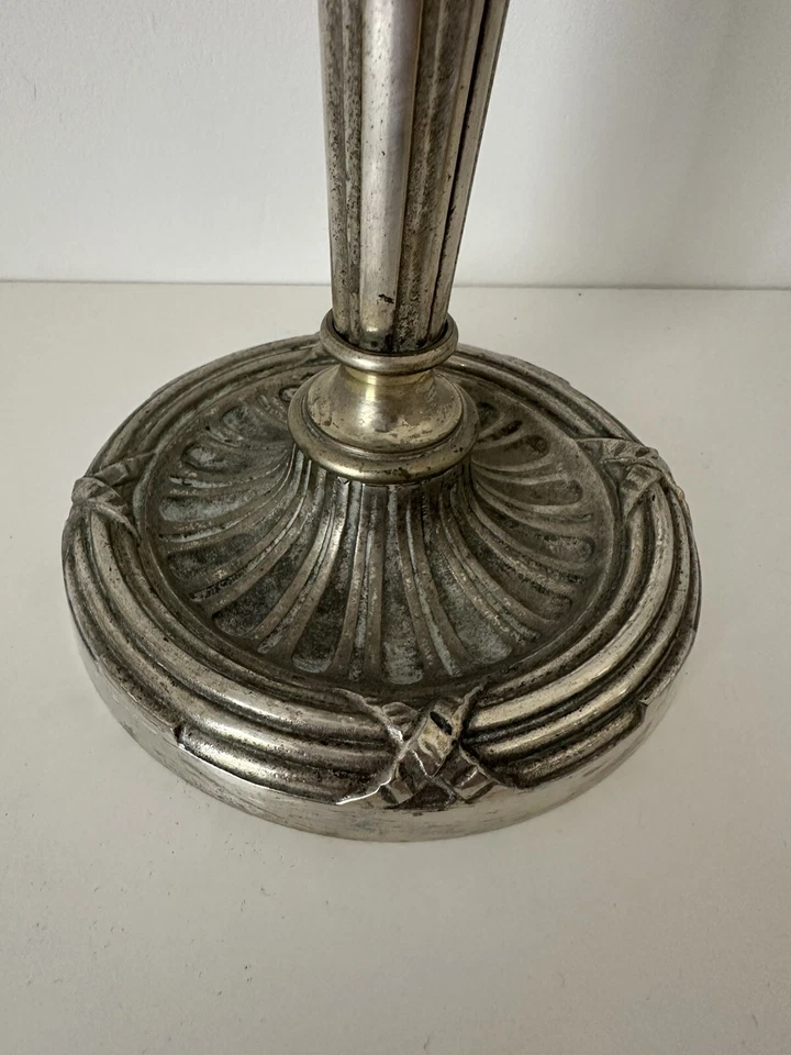 Chandelier Bronze Argenté Ancien 1kg180 - Photo 4/4