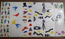 Vtg Mrs. Grossman's Sticker Lot Full Partial Sheets People Camera Hats Bird S60