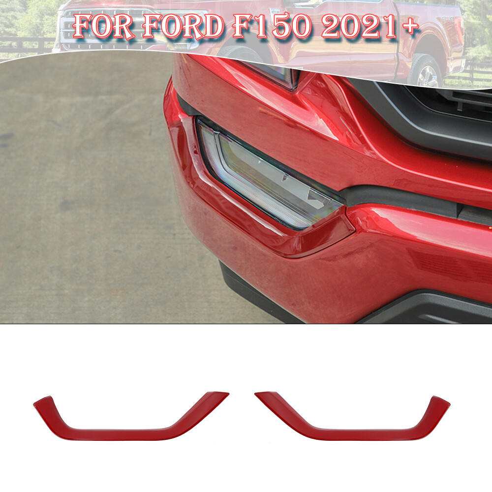 Red Front Fog Light Eyebrow Trim Strip Decoration For Ford F150 21+ Accessories