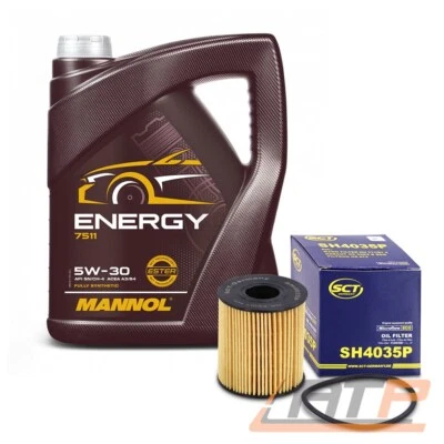 SCT ÖLFILTER + 5l 5W-30 FÜR PEUGEOT 206 207 208 307 308 407 508 BOXER EXPERT - Bild 1 von 4