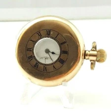 SWISS MADE GOLD FILLED POCKET WATCH 16S ANTIQUE REF 998 WORKING CONDITION