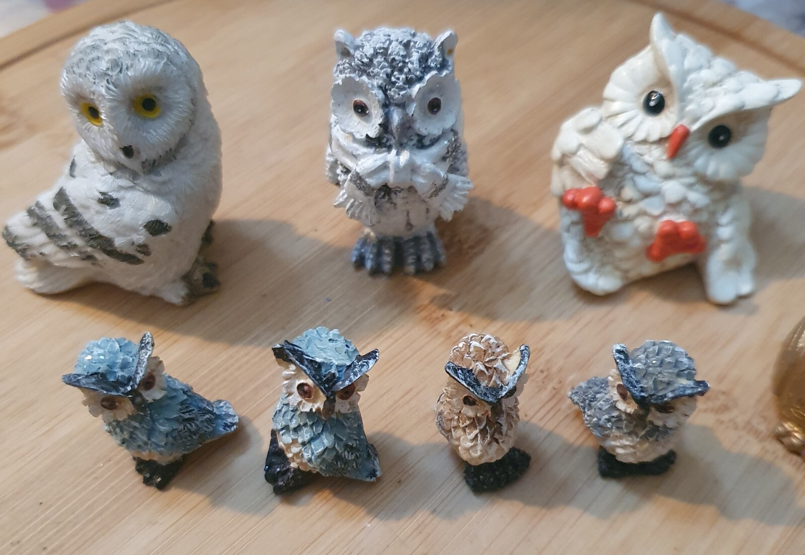 8 Owl Figurines, Miniature Owl Figurine, Resin Owl eBay