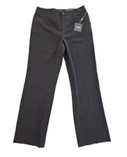NWT Rafaella Women's Size 12 Black Stretch Comfort Straight Leg Pants Core