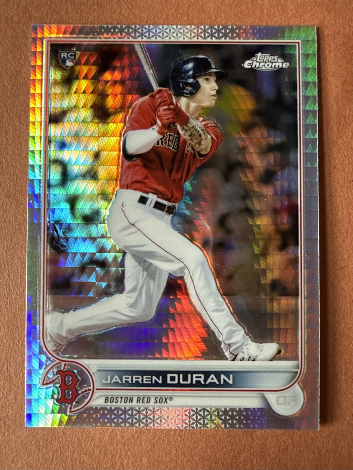 Jarren Duran Rookie Card RC 2022 Topps Chrome Prism Refractor #113
