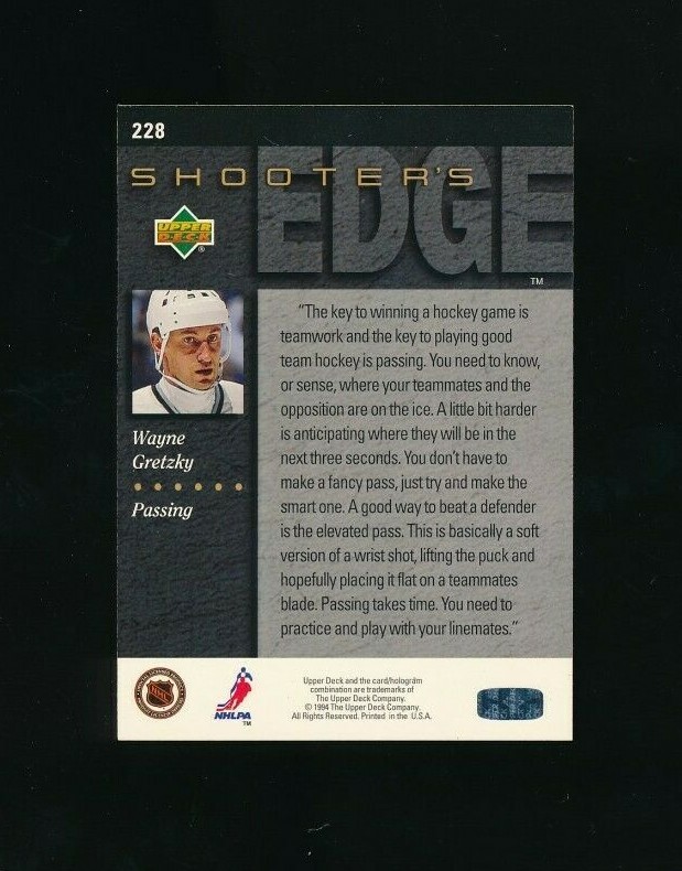 WAYNE GRETZKY 1994-95 UPPER DECK SHOOTER'S EDGE #228