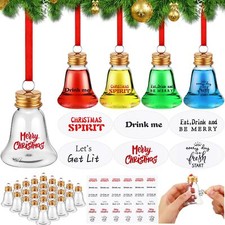 30 Pcs Christmas Drink Balls Shot Glass Ornament Plastic Fillable Christmas Tree