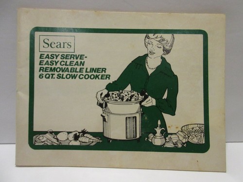 Sears Easy Serve Schongarer Broschüre Kochbuch 1970er Jahre