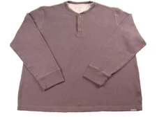 Eddie Bauer Shirt Men Medium Waffle Grey Long Sleeve Pullover Baumwolle Henley