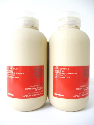 DAVINES SU AFTER SUN MOISTURIZING SHAMPOO WITH APROCOT OIL 8.45 oz x 2