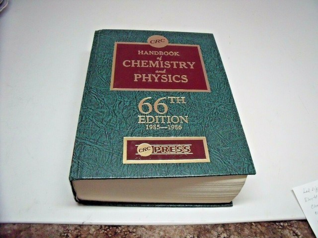 Handbook Of Chemistry And Physics CRC Textbook Book 66th