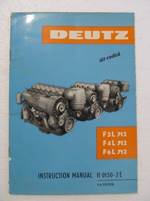 DEUTZ F3L F4L F6L 712 Engine Owner Operator Operation Maintenance Manual Book