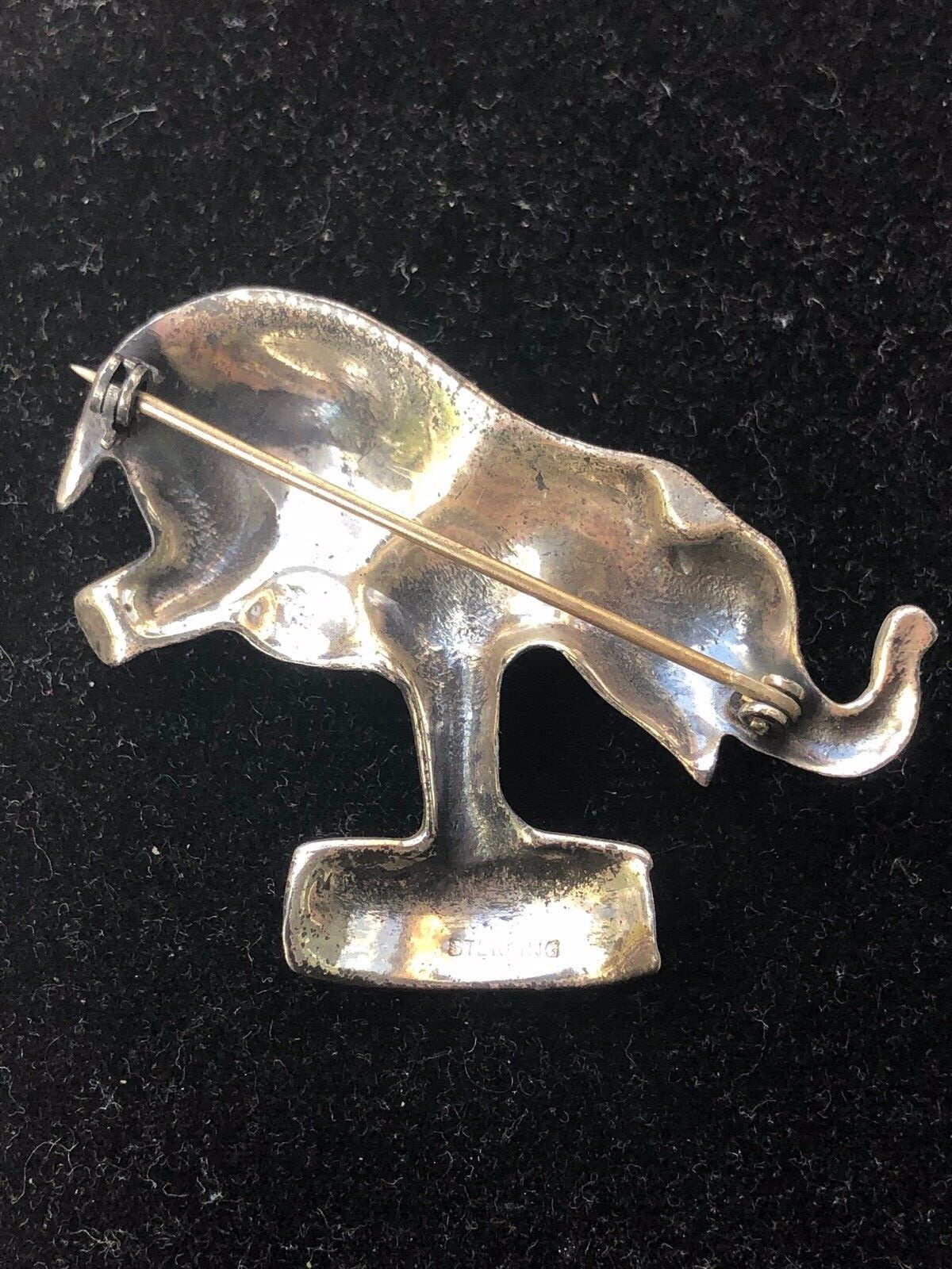 SOLID CAST 925 STERLING SILVER CIRCUS ELEPHANT BR… - image 5