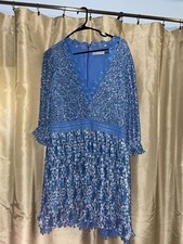 Alice + Olivia Jonna Pleated Deep V Floral Mini Dress Womens Size 14