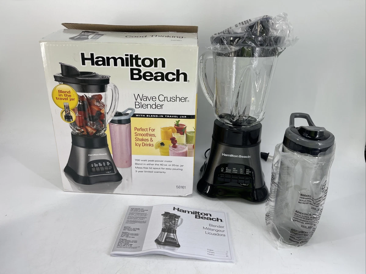 Hamilton Beach Wave Crusher With Blend-in Travel Jar 4 Speed Model #58161  NIB