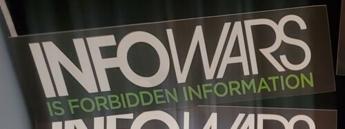 "InfoWars is Forbidden Info"" Stoßstange Aufkleber (3 x 11,5") schwarz, grün & weiß NEU" - Bild 1 von 2