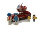 VINTAGE PLAYMOBIL 1986 GEOBRA #3237 RED CONVERTIBLE SPORTS CAR 4 Figures