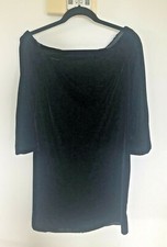 Zara Black Velour Off Shoulder Dress With Bell Sleeve