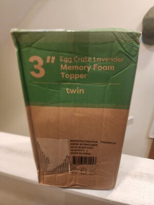  3''Twin Gel Infused Memory Foam Mattress Topper w/Lavender Factory Sealed 