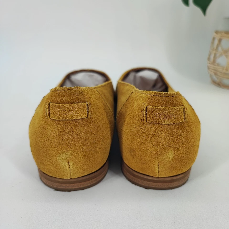 Toms Women's Julie Yellow Suede Flat Shoes Size 8 - Image 3 of 4
