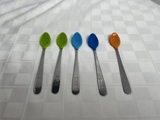 6 Gerber NUK Feeding Baby long Spoon Eating Utensils Flatware Soft Tip Rubber