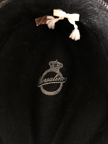 Borsalino 1857 Antica Casa Alessandria Italy Hat Black Size Small Vintage - Picture 5 of 7