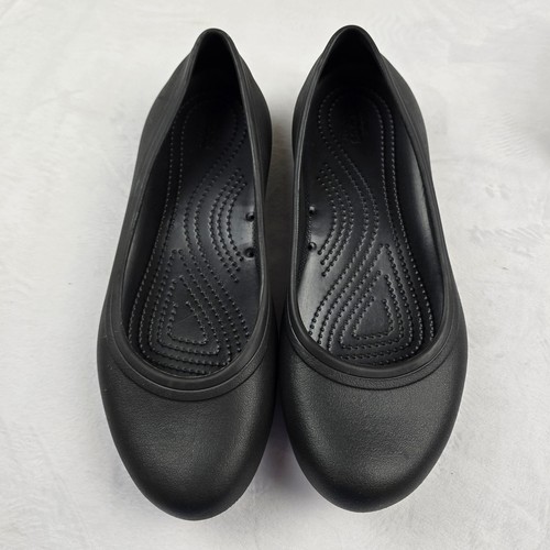 Crocs Damen-Ballerinas schwarz Slipper Größe 9 bequeme Arbeitsschuhe