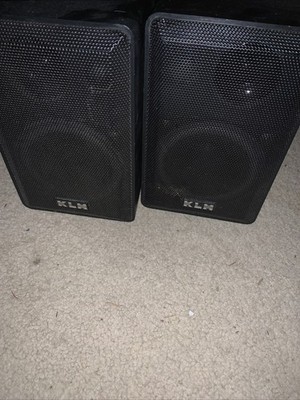 KLH Audio System 970A 3 Way Indoor/Outdoor Pair Set Bookshelf Speakers Black