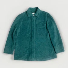 Vince Green Brushed Felt Shirt Jacket Pockets Oversized Size Large Grunge