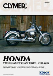 Manual de reparación Clymer Honda VT750 Shadow Chain Drive 1998-2006 M314-3 70-0314 Foto 3 de 4