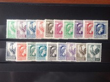 France num Yvert 630-648 ** MNH Coq serie complete Année 1944