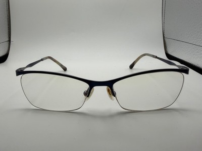ProDesign Denmark 3127 c.9031 Blue Metal Half Rim Eyeglass Frames Only 54-16-135