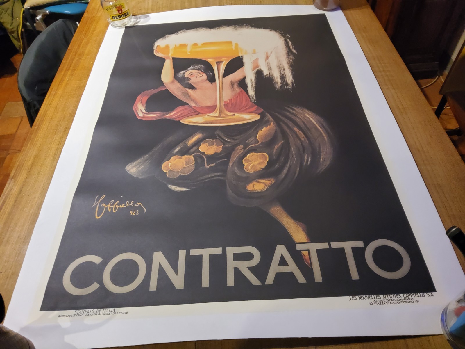 ORIGINAL official VINTAGE POSTER CONTRATTO by Cappiello 1970