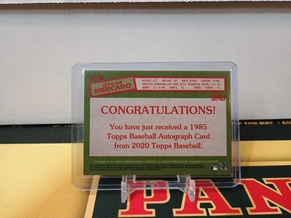 2020 Topps Update Series Baseball 1985 Auto Oscar Mercado #85A-OM - Image 2 of 2