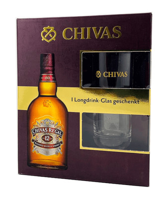 (43,29 /l) Chivas Regal 12 Jahre mit Glas Blended Scotch Whisky 40% 0,7l Flasche