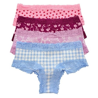 Victoria's Secret PINK Cheeky Lace Panties Womens Large L LOT OF 4 VS Panty