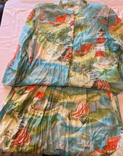 vintage Sea Suns 2 piece Skirt set/Coverup lighthouse  beach Made in USA XL