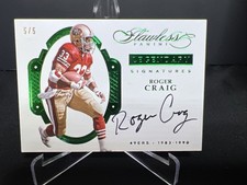 2017 Panini Flawless Roger Craig Emerald Auto #LSRC 49ERS 5/5 Bookend HOF 2026!