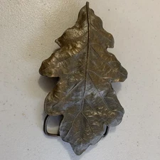 Vintage  Bergamot Brass works Oak Leaf  Belt Buckle 