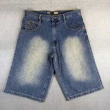Vintage Y2K Southpole Denim Jean Shorts Mens 34 Blue Baggy Faded 15"