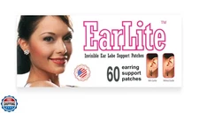 EarLite 60 patches Invisible Earring Ear Support Waterproof Patches in ZipLoc