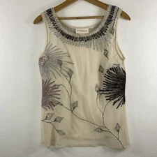 Project Alabama Womens Sheer Ornate Mesh Top Sz M Elegant Boho Luxe Topper Rare