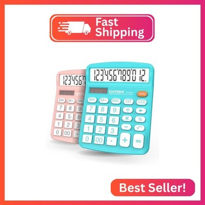 CATIGA Desktop Calculator, 12 Digit Large LCD Display, Dual Power, Sensitive Big
