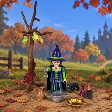 Playmobil Witch Potion Halloween Set Apple Tree Black Cat Cauldron