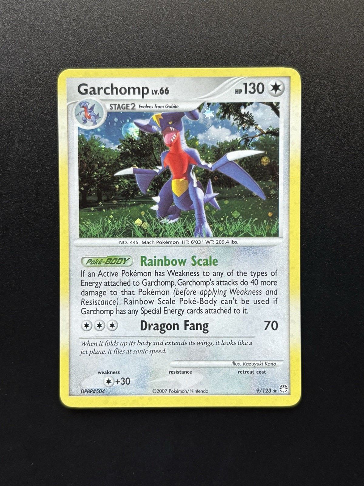 2007 Pokemon GARCHOMP LV66 9/123 Holo Foil D&P Mysterious Treasures