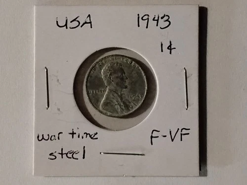 LINCOLN WHEAT PENNY 1943 F-VF WAR TIME STEEL
